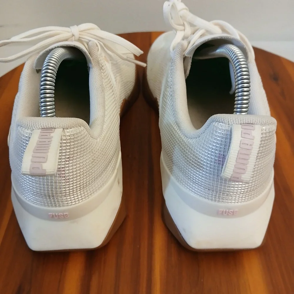 Puma Fuse 2.0 Women 10 White Gum Running Shoes Sneakers Athletic 379559-12